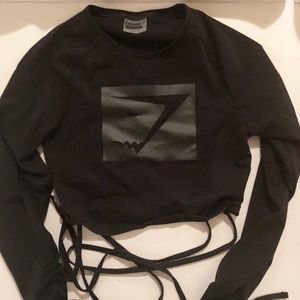 Gymshark long sleeve blackout ribbon top